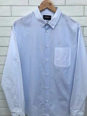 The Kooples Pale Blue Striped Dress Shirt - Large